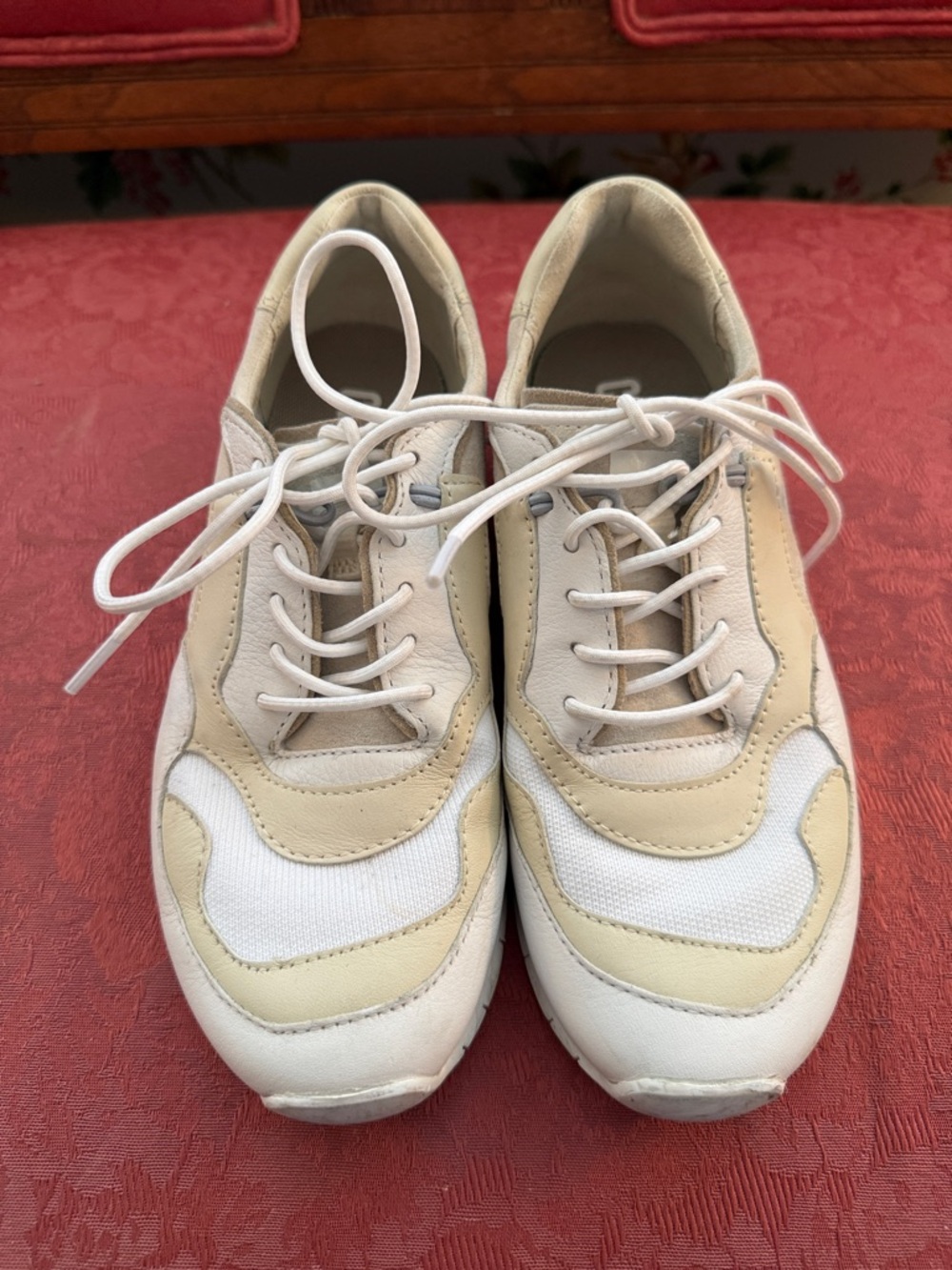 Camper Women's Lace-Up Sneakers in White and Cream
